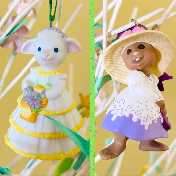 Hallmark Other - Hallmark Mini Easter Ornaments Lamb & Rabbit Vintage 90s